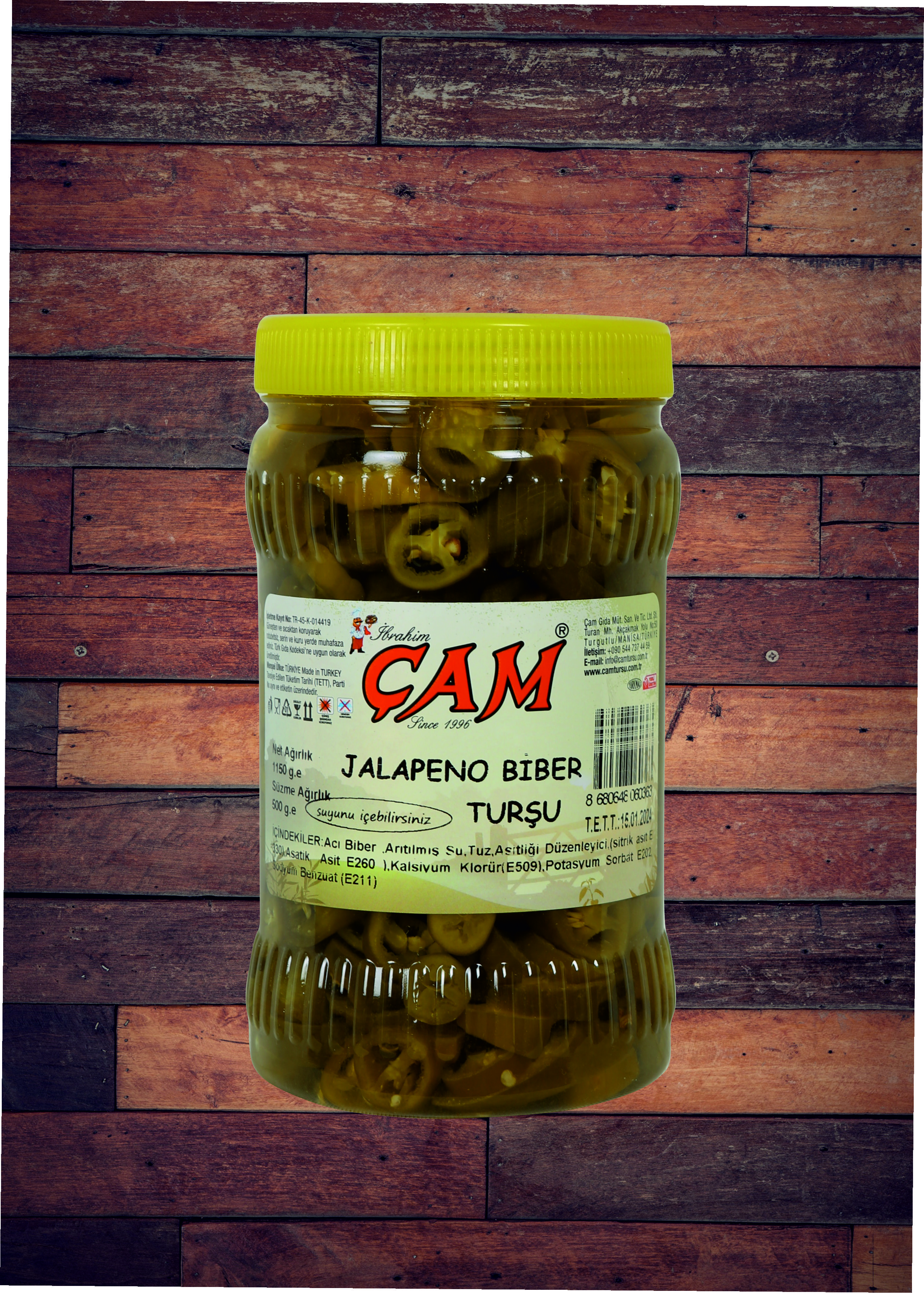 DİLİM ACI (JALEPENO) BİBER TURŞU PET KAVANOZ 1150 gr.